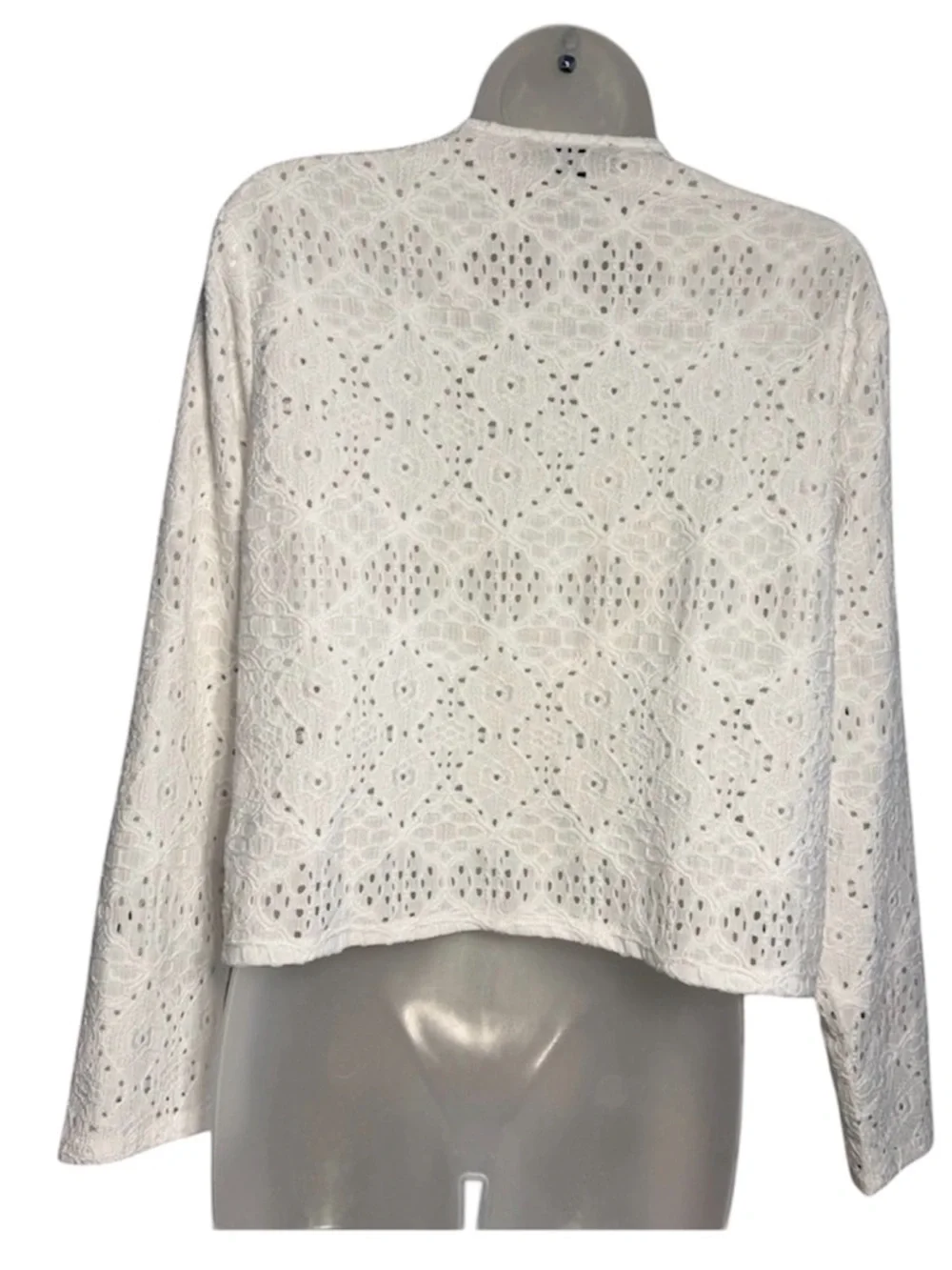 Harper White Eyelet Knit Cardigan NWOT